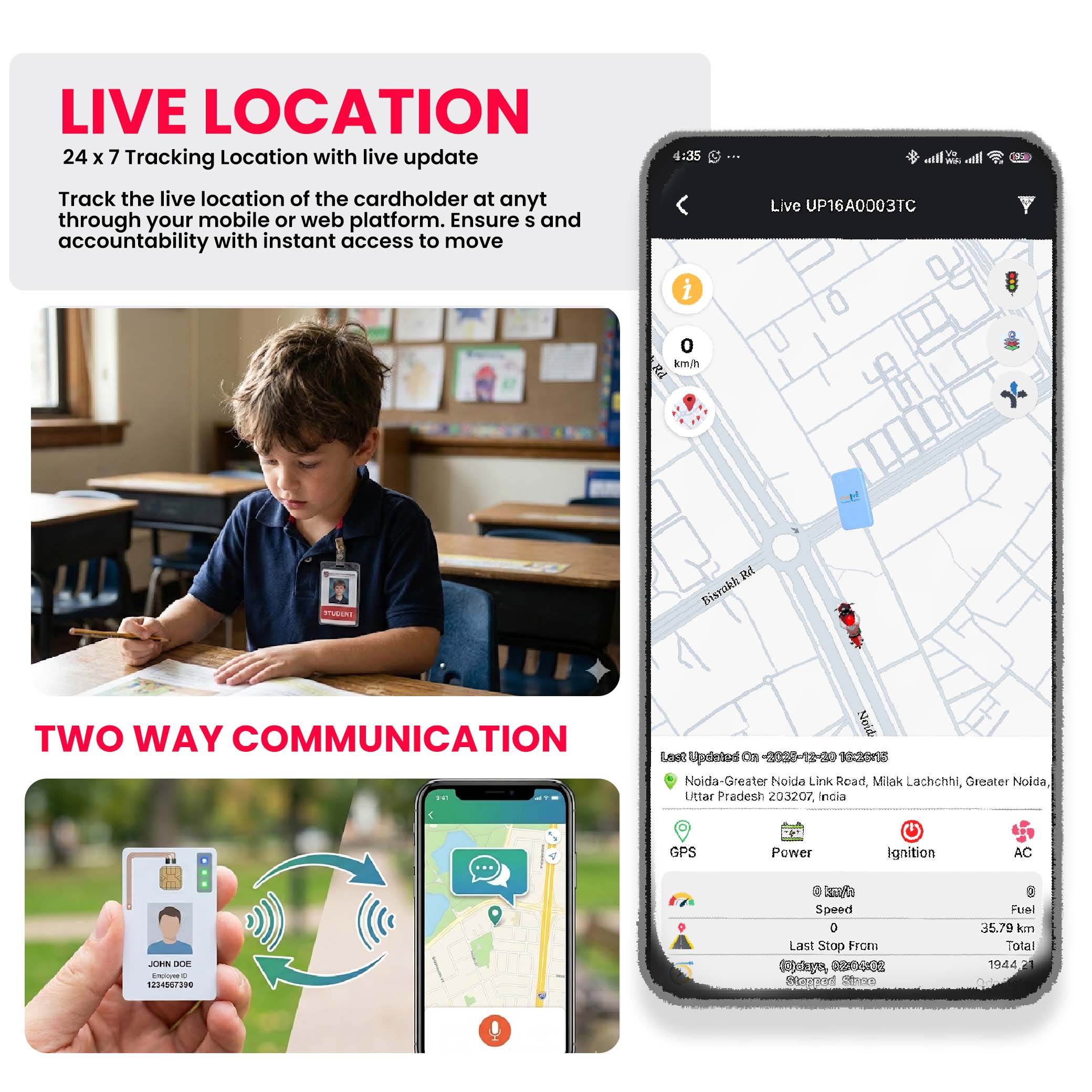 2G ID Card GPS Tracker – Real-Time Location Tracking | SOS Alerts Compact & Lightweight