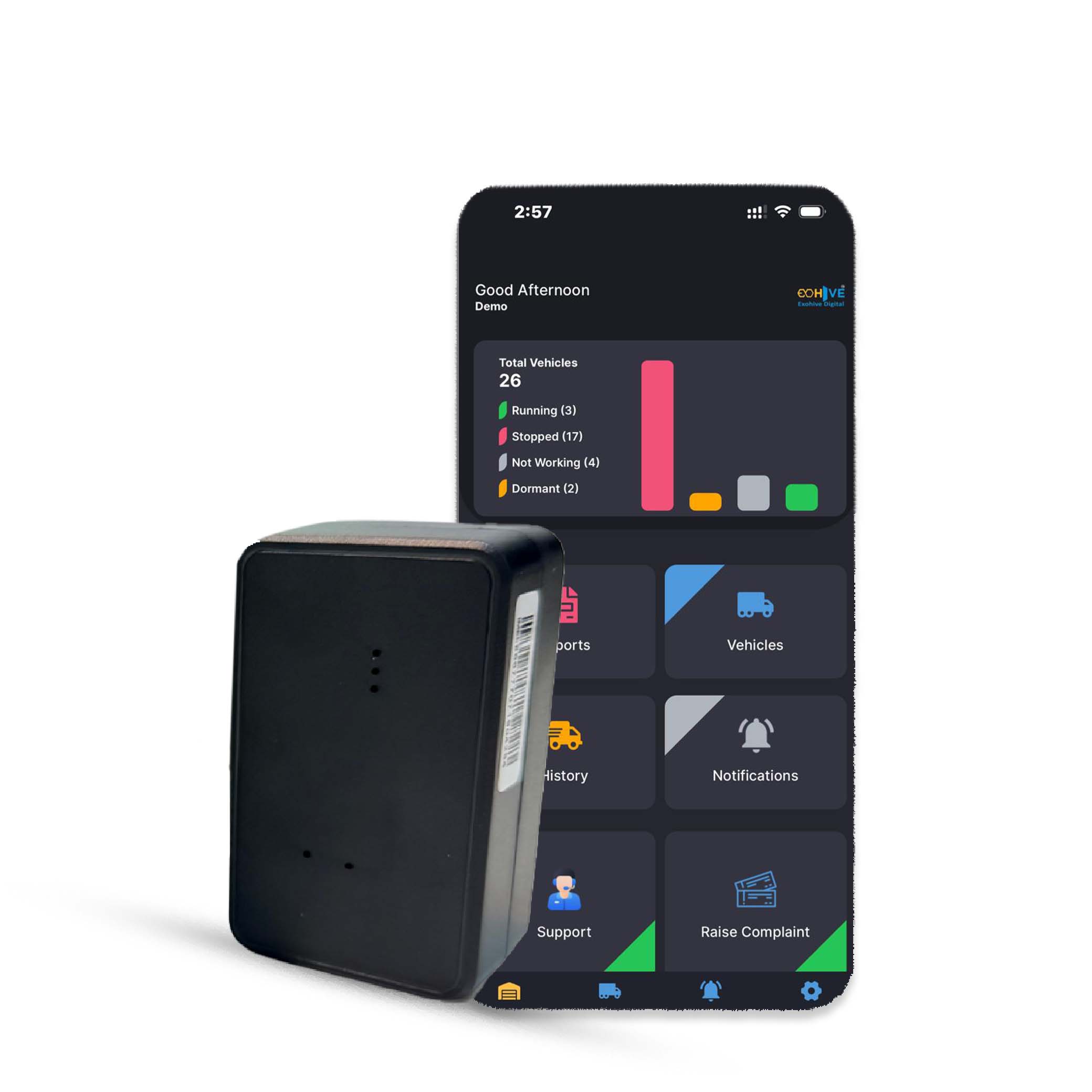 Exohive Digital™ 6000 mAh Magnetic GPS Tracker – 20 Days Battery, Real-Time Location, Geo-Fence, SIM-Based, Multi-Device Tracking, Secure App – For Car, Bike, Truck & Asset Security