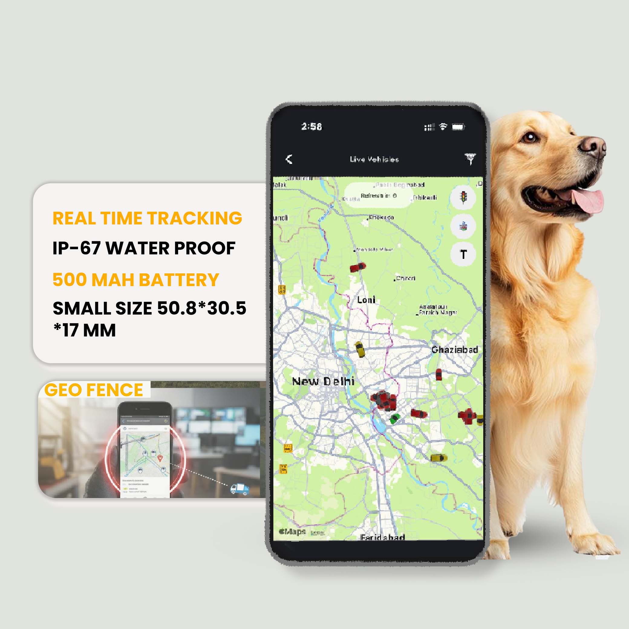 Smart Pet GPS Tracker – Keep Your Pets Safe, Anytime, Anywhere!