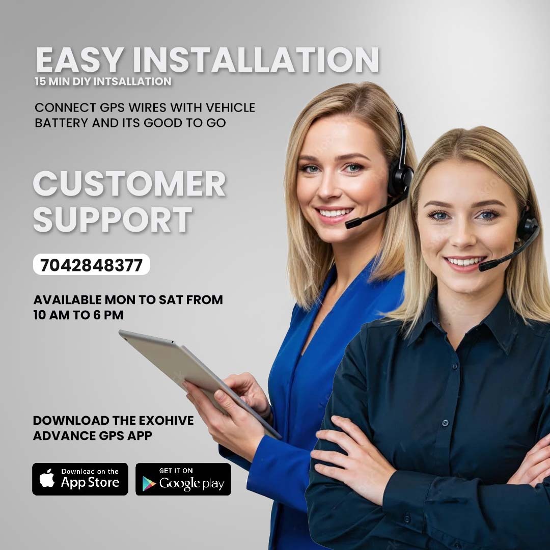 Exohive Digital™ ProSecure GPS Tracker | Engine Immobilizer + AC Control | Live Tracking | Advanced Anti-Theft System for Vehicles